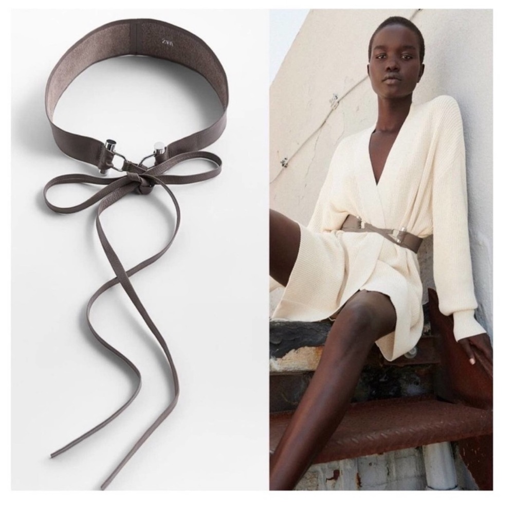 Zara Brown Belt with Bow Detail